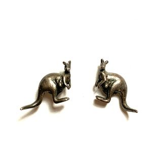 Sterling silver kangaroo studs